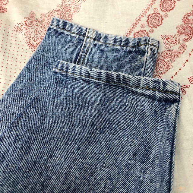 80s~90s レトロ ワイドテーパード ケミカルウォッシュ デザインデニム