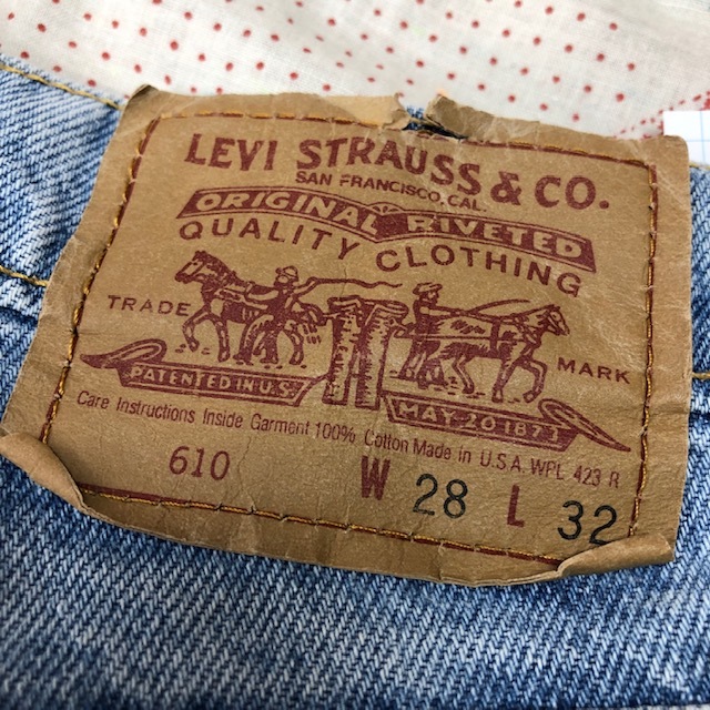 90s USA製 Levis 610 デニムパンツ 28 オールド リーバイス ヴィンテージ ブルージーンズ 米国製 ●229