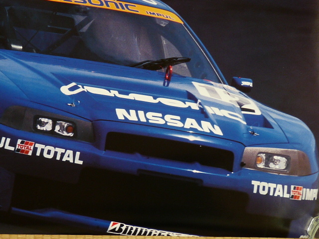  Nismo poster 2000 year JGTC #12 Nissan R34 Calsonic Skyline GT-R front star . one ./book@ mountain . unused 