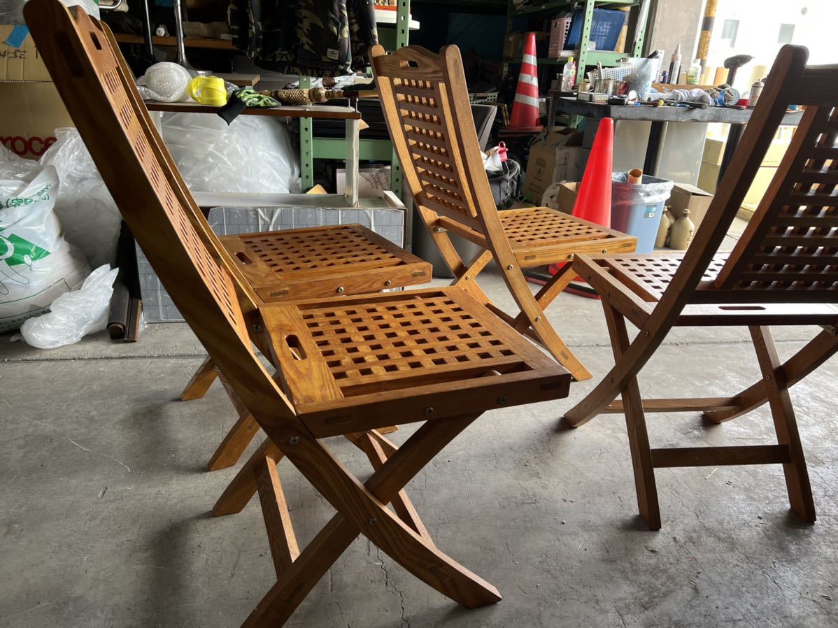  folding wooden garden chair set exhibition goods business use store furniture Pool Side outdoors for chair desk resort Cafe outdoor Gunma 