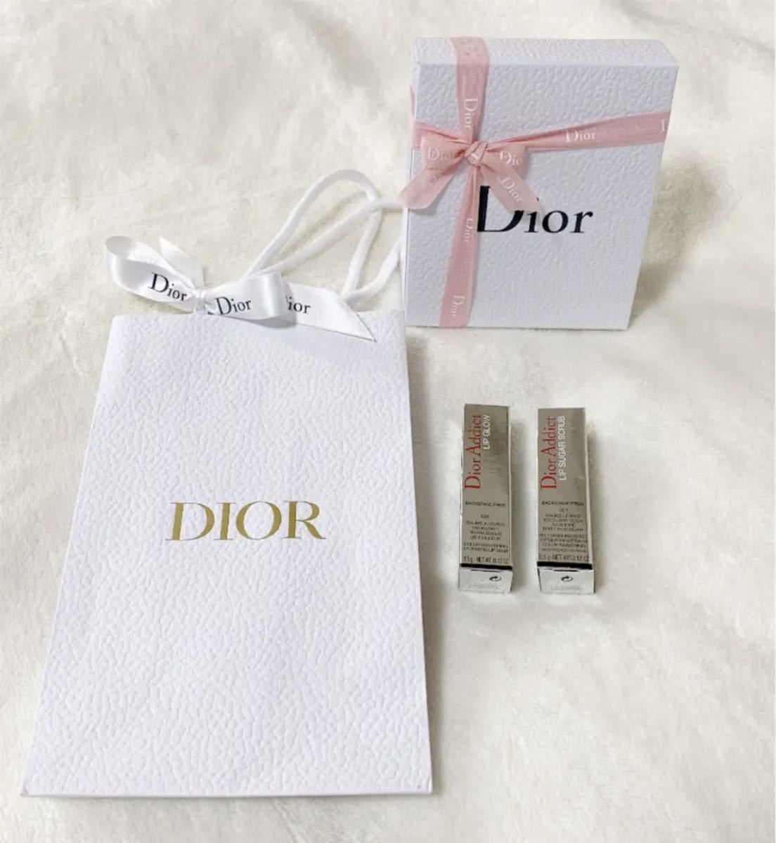 Dior ディオール　アディクトリップグロウ001 シュガースクラブバーム001セット　クリスチャンディオール 紙袋 ギフト　プレゼント