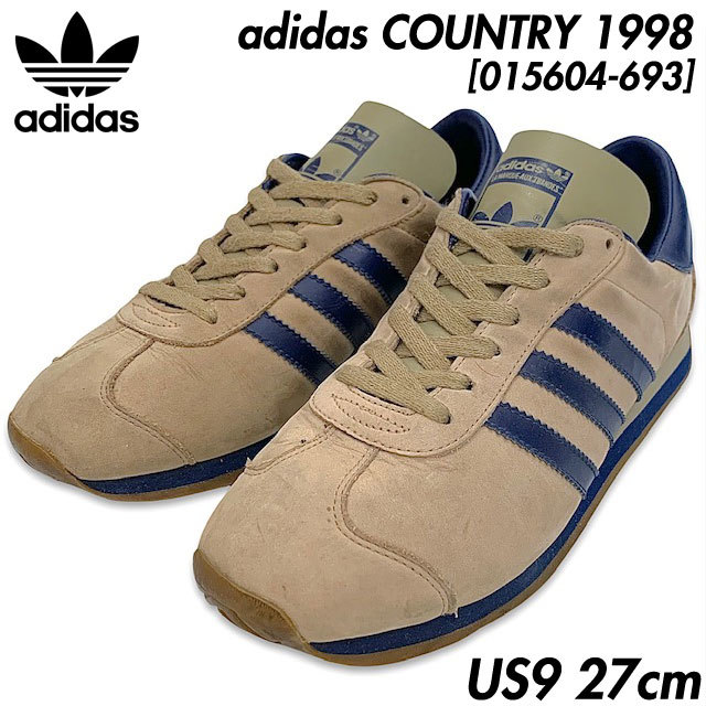  rare #adidas ( Adidas ) 98 year made Vintage COUNTRY Country sneakers n back US9 27. beige / navy [015604-693] 90s