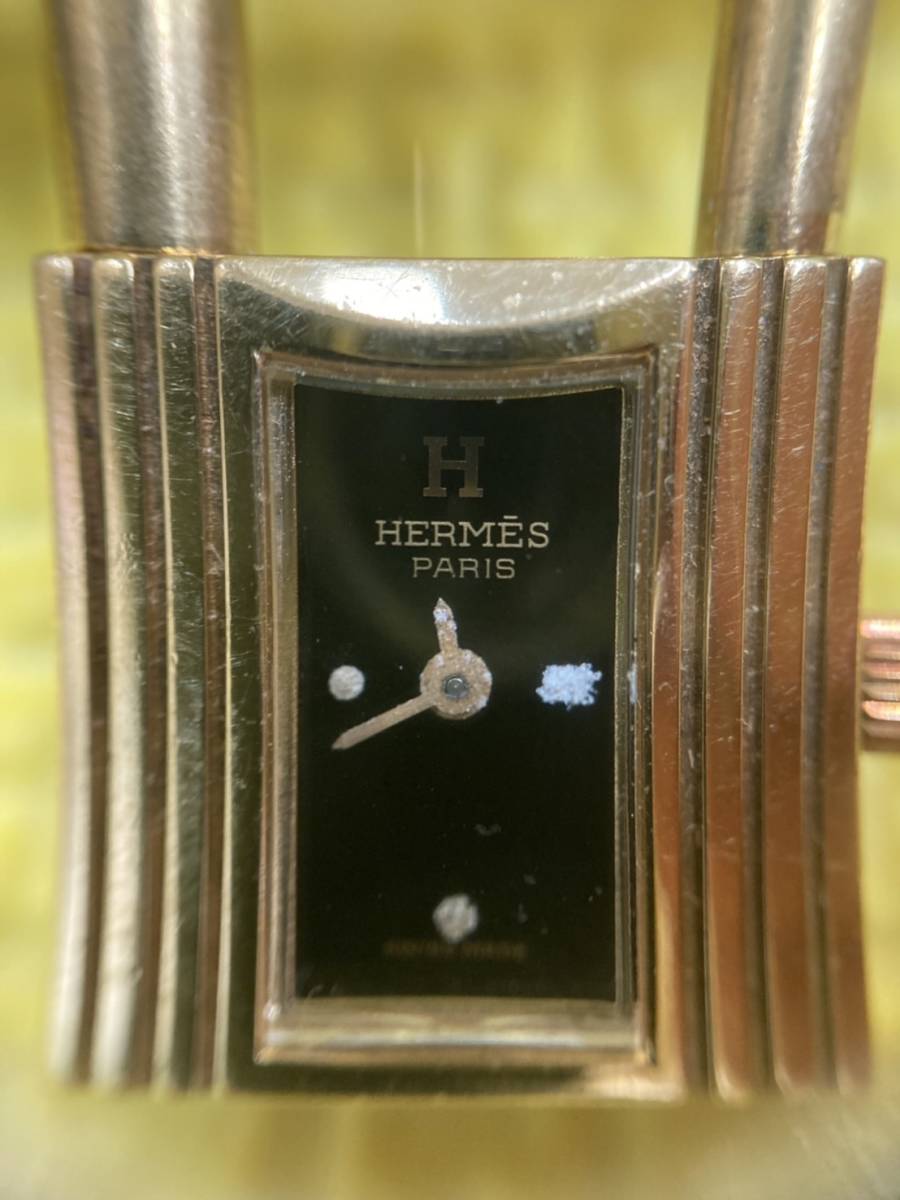 エルメス Herms QZ ケリーウォッチ 箱付 保証書付 黒文字盤 レディース