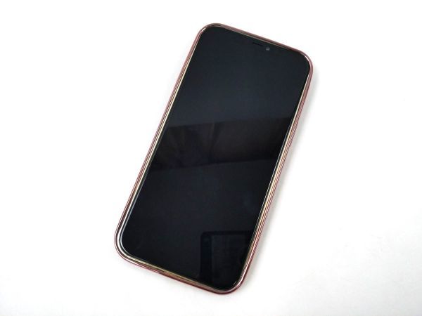 iPhone 12 Pro Max用 スマホリング付き ラインストーン キラキラ ソフトカバー ケース ピンク_画像2