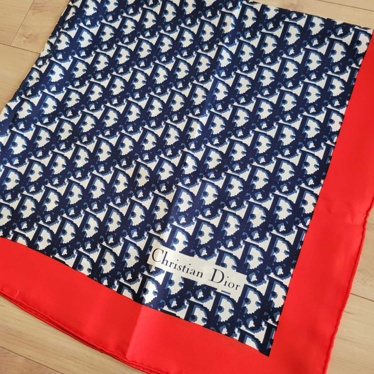 未使用 美品 ディオール トロッター 大判 スカーフ 約78cm Christian
