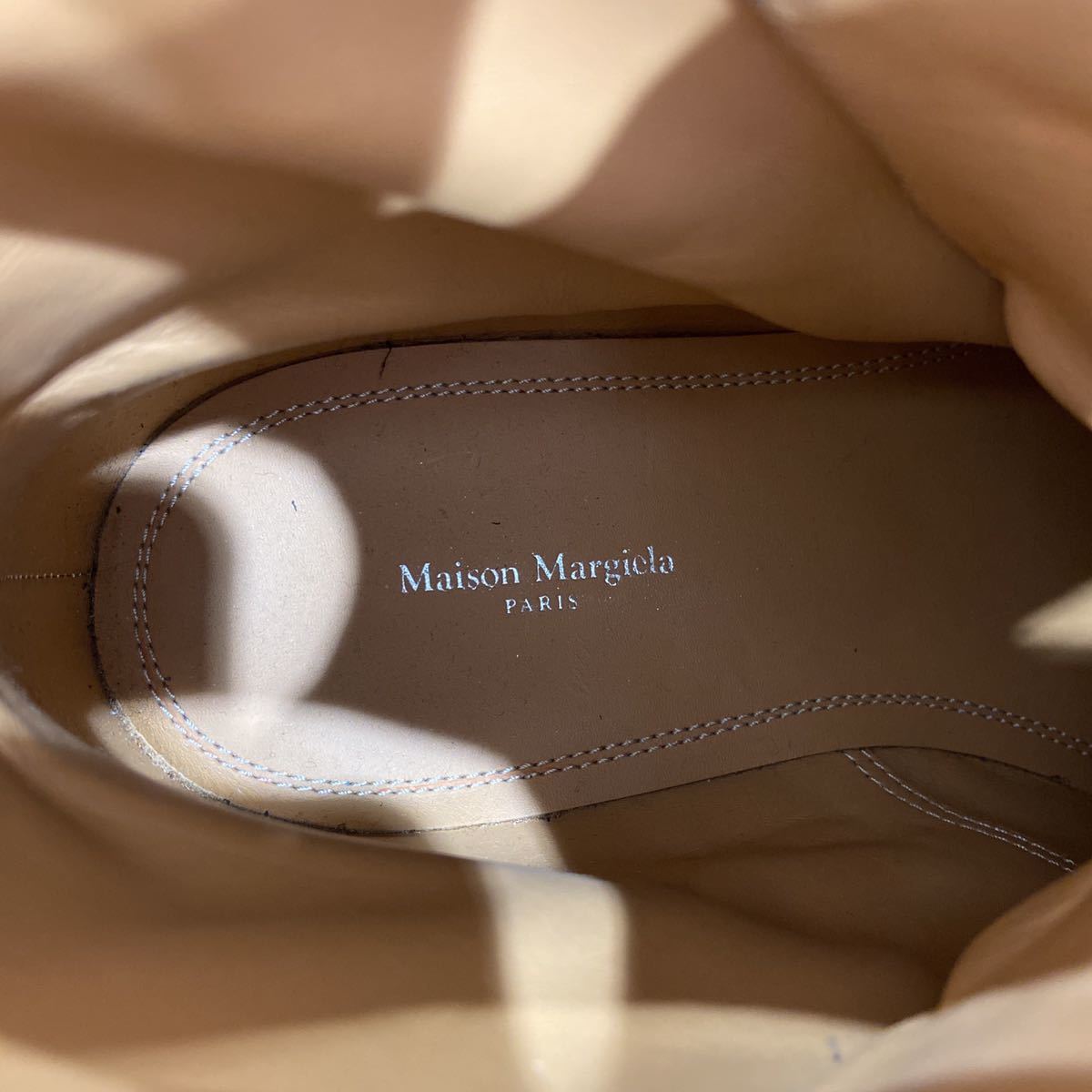 【Maison Margiera メゾンマルジェラ】S57WU0217 Leather Lace-Up Boots レースアップブーツ 41 ブラック ボルドー レザー 2203oki_画像7