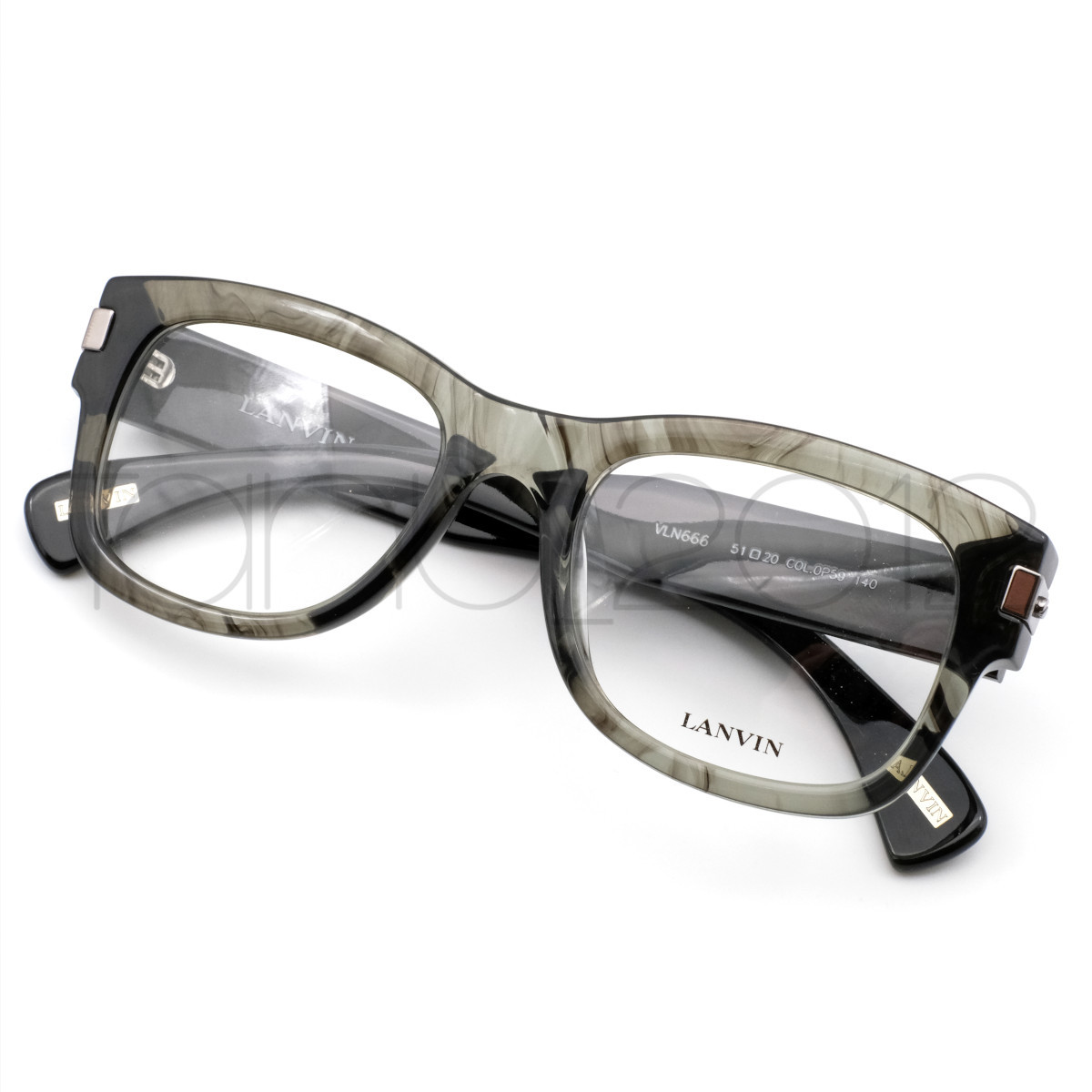 新品本物 LANVIN VLN666 OP59 グレーマーブル/ブラック ランバン セル