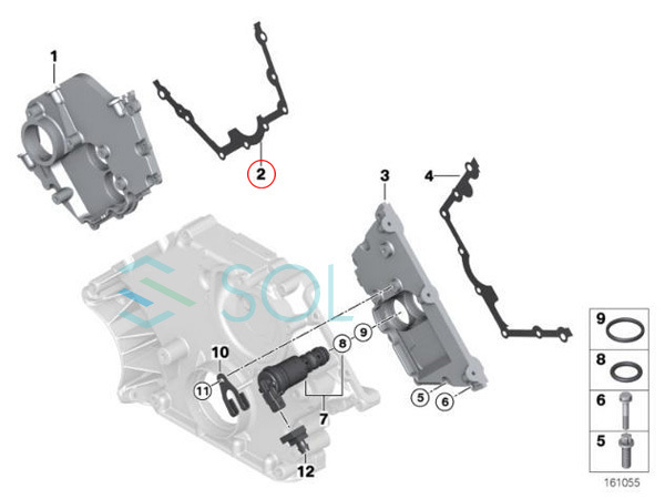 BMW E60 E61 E63 E64 タイミングケースガスケット 右側 540i 545i 550i 645Ci 650i 11147506424 出荷締切18時_画像2