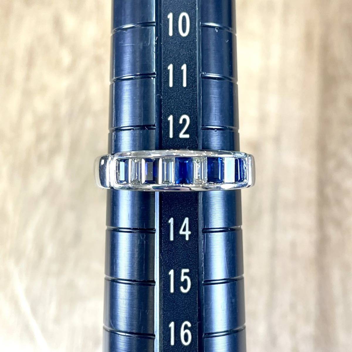 美しい輝き!Pt900 ブルーサファイア ダイヤ GR1525 リング 5.83g 指輪