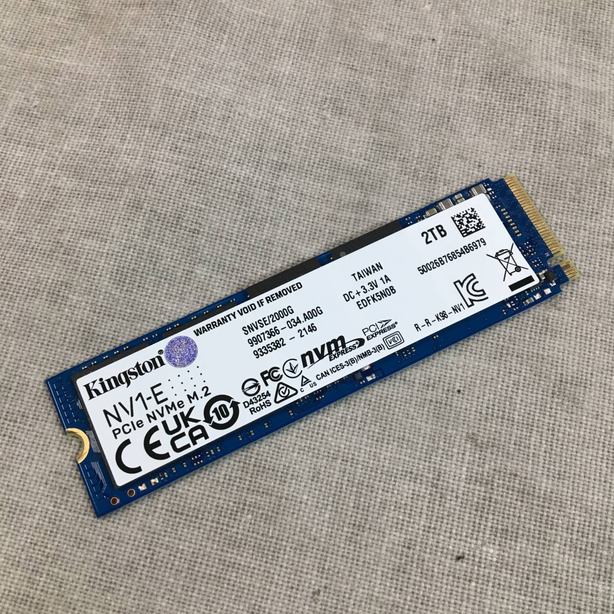 現状品 キングストンテクノロジー Kingston SSD NV1-E 2000GB 2TB M.2