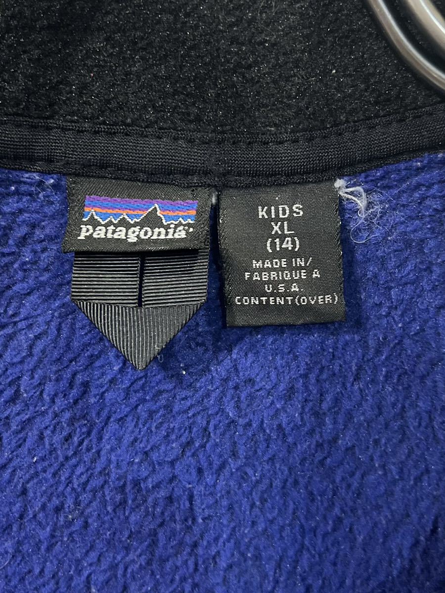 KIDS Kids XL[patagonia/ Patagonia ] Zip выше боа флис жакет темно-синий голубой уличный USA производства 