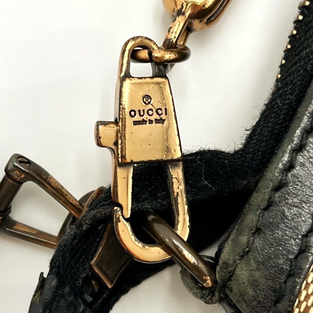 激レア●幻の逸品●GUCCI グッチ ゴールドバンブーチェーン シェリーライン 2way ハンドバッグ セカンド スタッズ gg柄 キャンバス 金具_画像9