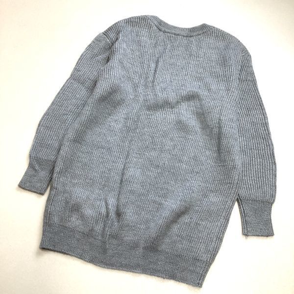  beautiful goods KBF+ke- Be efv neck li yellowtail b long knitted lady's free size gray oversize low gauge 