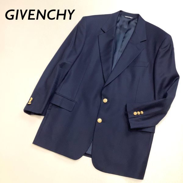[ eminent . Silhouette ] Italy made GIVENCHY Givenchy gold button tailored jacket men's 48 L navy navy blue ivy frepi-
