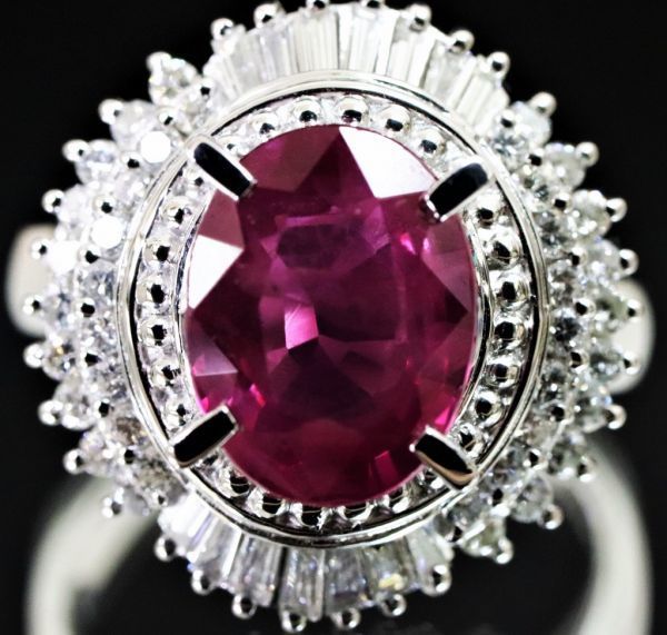 超豪華 大粒 0.57ct 2.33ct Pt900 サイズ15号 プラチナ リング 天然 超豪華 大粒 0.57ct 2.33ct Pt900 サイズ15号 プラチナ リング 天然