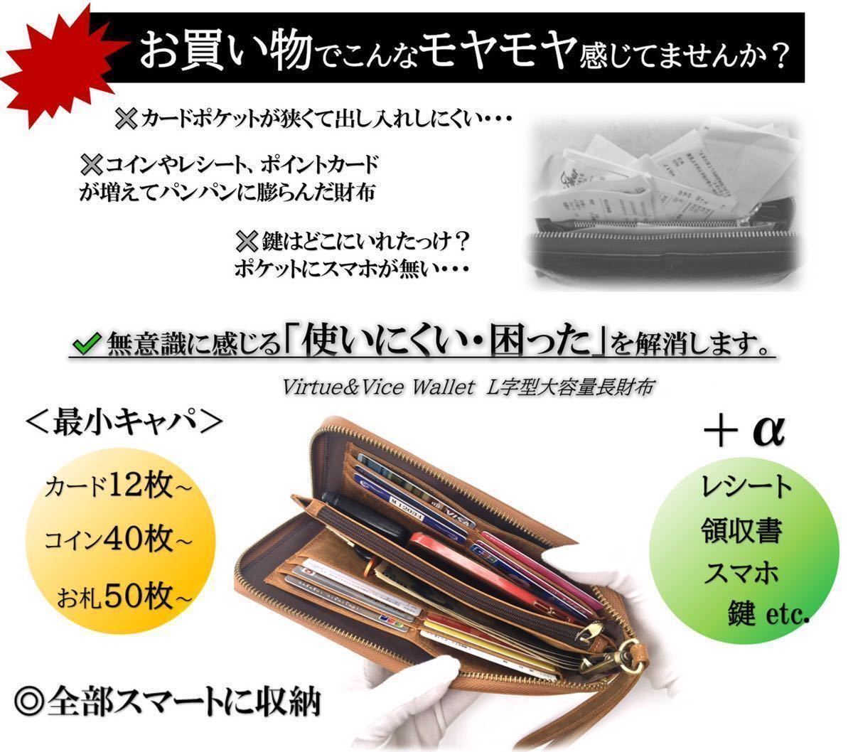 長財布 薄型 大容量 メンズ レディース ラウンドファスナー 本革 ブランドメンズ財布 L字型_画像5