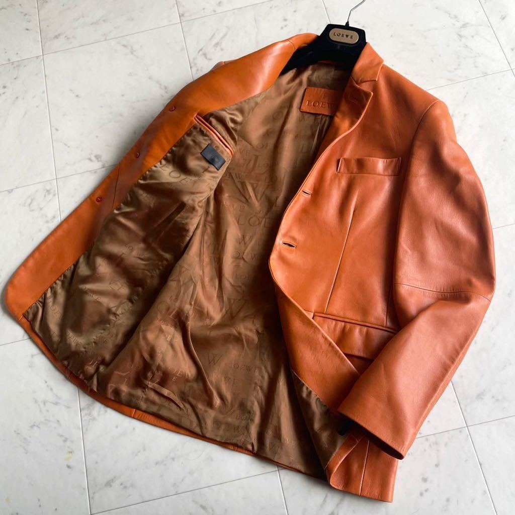 LOEWE:ロエベ》レザージャケット テーラードジャケット 44(S-M位) 羊革