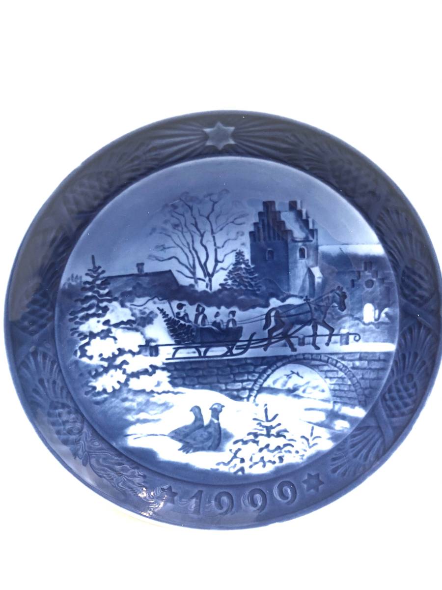 【B】【1271】☆★【未使用】【ロイヤルコペンハーゲン】美品 ROYAL Copenhagen クリスマス イヤープレート 1999 ☆★_画像2