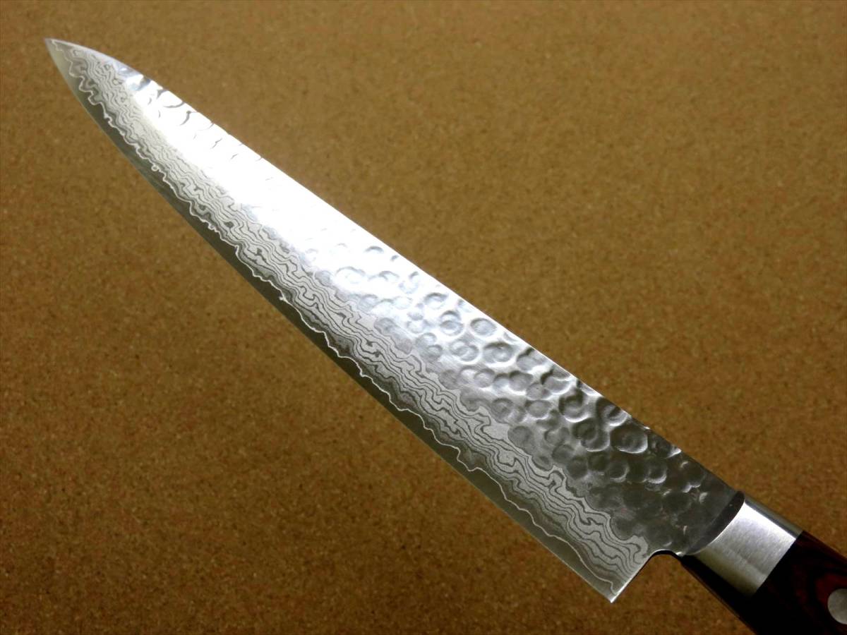 関の刃物 筋引包丁 24cm (240mm) 富士觀 鎚目鍛造 VG-10 ダマスカス