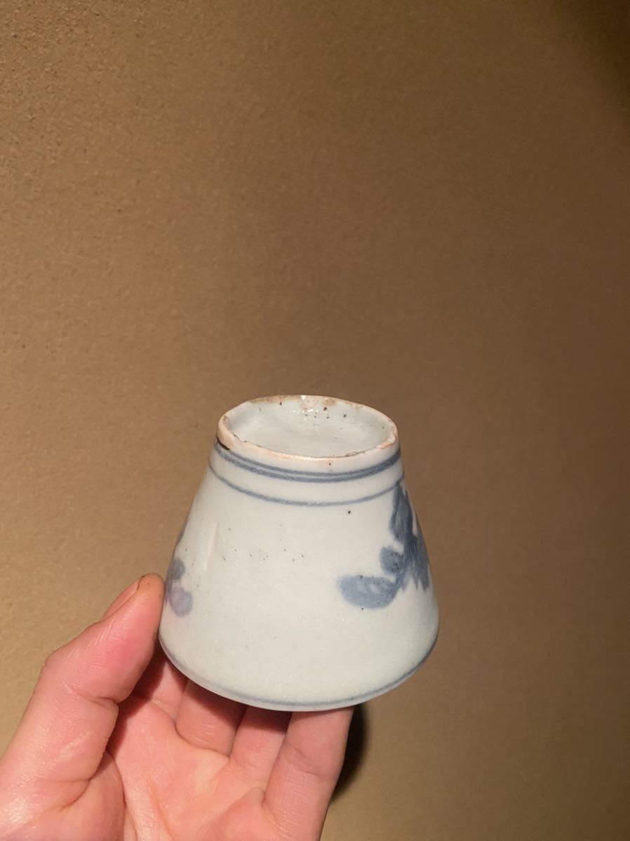古伊万里 こんにゃく印判 】 ※ 蕎麦猪口 初期伊万里 李朝 古唐津 古伊万里 こんにゃく印判 】 ※ 蕎麦猪口 初期伊万里 李朝 古唐津