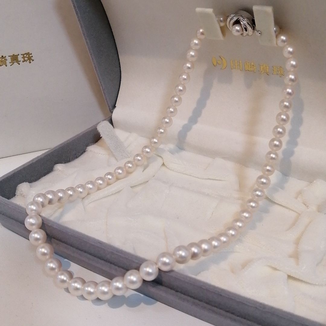 TASAKI タサキ あこや本真珠パールネックレス 約7.5mm 42cm シルバー