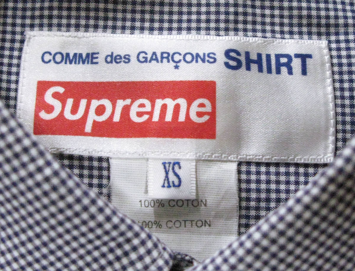 ギャルソン SHIRT Supreme：長袖 シャツ XS フランス製 （ シュプリーム レア COMME des GARCONS SHIRT Supreme Long Sleeve Shirt XS NAVY_画像5