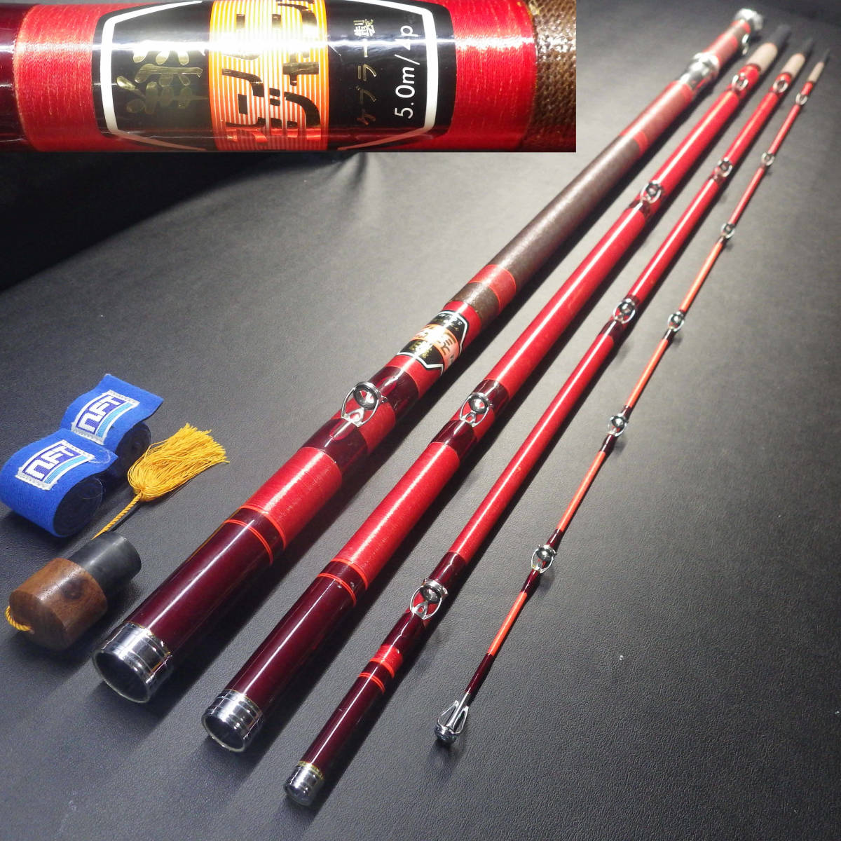 xy0205 / NFT 翔 スーパージャンボ ケブラー製 5.0m/4P クエ竿 xy0205 / NFT 翔 スーパージャンボ ケブラー製 5.0m/4P クエ竿