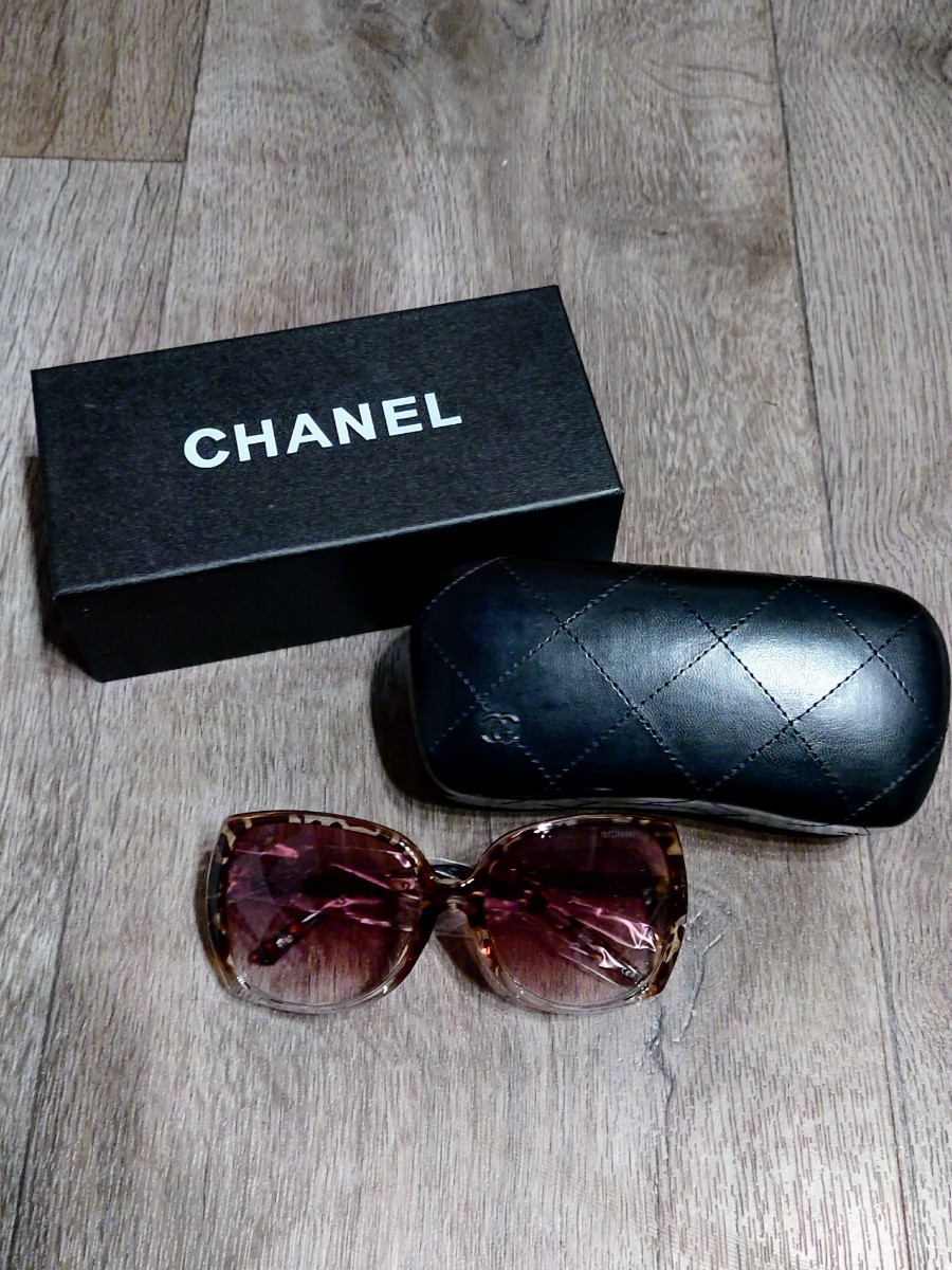 CHANEL シャネル サングラス 専用ケース 箱付き 美品 べっ甲 茶色
