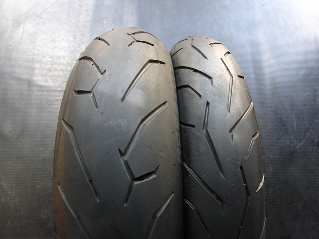 中古前後セット!ピレリ◎ディアブロ ロッソⅡ. 120/70ZR17. 160/60ZR17. TK025:21085_画像1