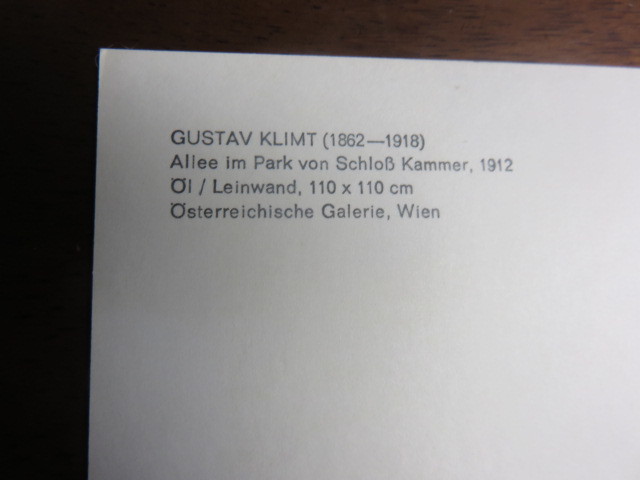 絵はがき「クリムト（GUSTAV KLIMT)」Alee im Park Schiob Kammer_画像3