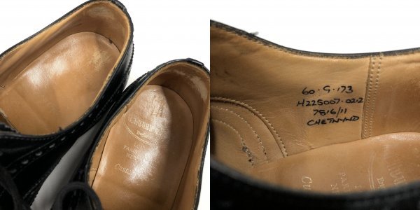 Church's - CHETWYND 173 Leather Shoes チャーチ - チェットウィンド 173ラスト ウィングチップ レザーシューズ ドレス ブラック 6 G_画像9