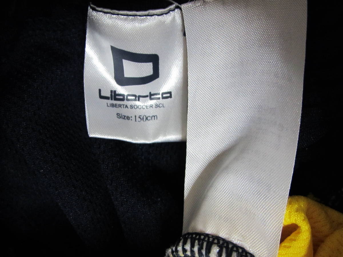 5 中古 Liberta リベルタ サッカースクール 150cm トレーニングウェア ジャージ 上下 セットアップ 子供用 ジャケット ズボン 紺 黄色_画像10