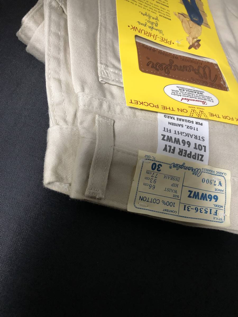 蔵出　WRANGLER BLUE BELL S MODEL 66WWZ STAYLE F1536-31 30 REDY ヴィンテージ 　ウエスト 66 　ヒップ 93 少シミアリ 　ウエスタン