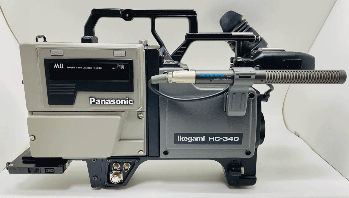 IKEGAMI HC-340 + VF15-27 Viewfinder + Audio Technica MC-10, Panasonic AU-410 MKII, Anton Bauer QR-GOLDプロフェッショナル放送カメラ 0