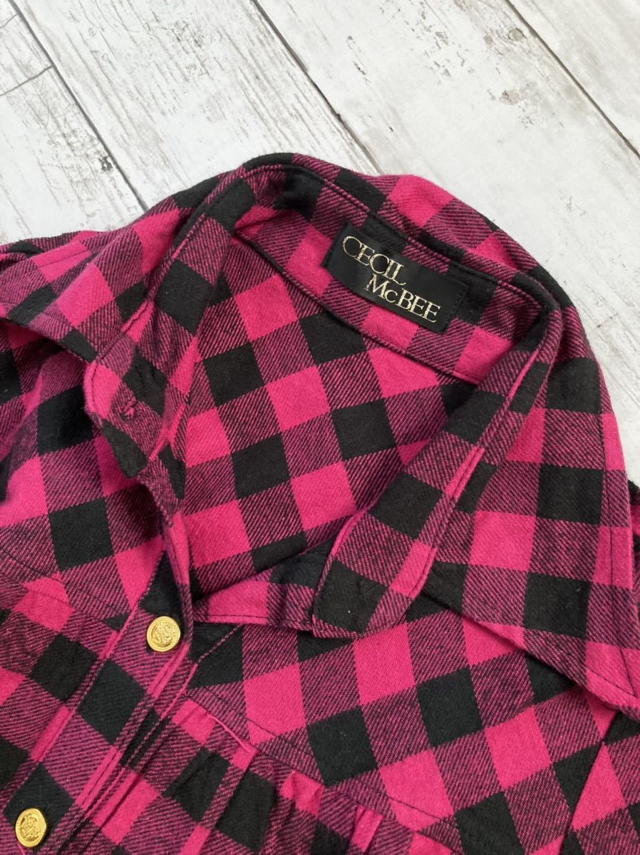  Cecil McBee check shirt tunic pink check 