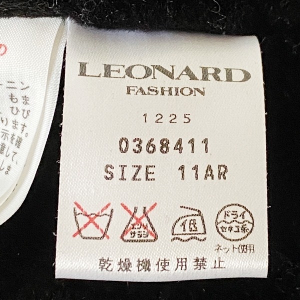 レオナール LEONARD ダウンコート サイズ11 M - 黒×マルチ レディース
