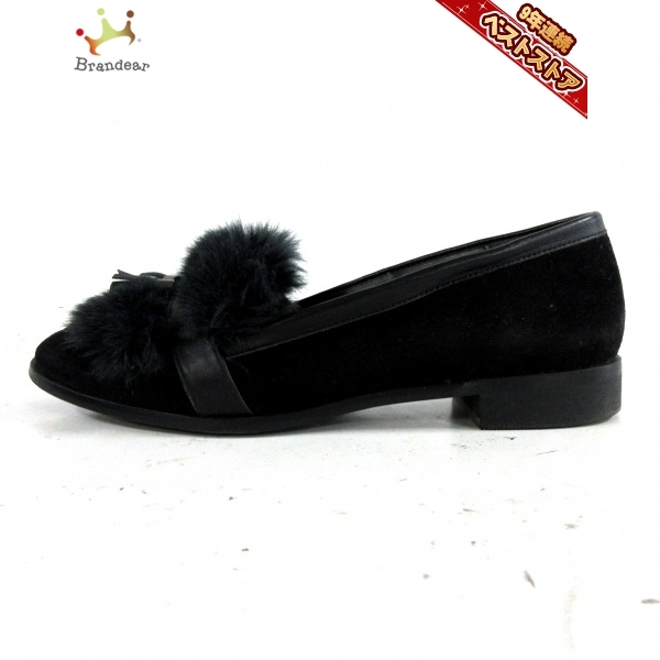 ダイアナ DIANA シューズ 激安ブランド 24 - 高評価のクリスマスプレゼント 美品 レディース 靴 黒 スエード×フェイクファー