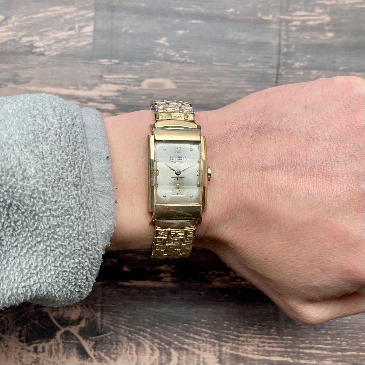 【動作品】ロンジン アンティーク 腕時計 1940年代 手巻き メンズ 長方形 LONGINES ビンテージ ウォッチ 男性