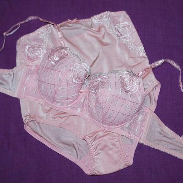  unused D75L production front nursing one touch open rose embroidery bla& shorts maternity pink 