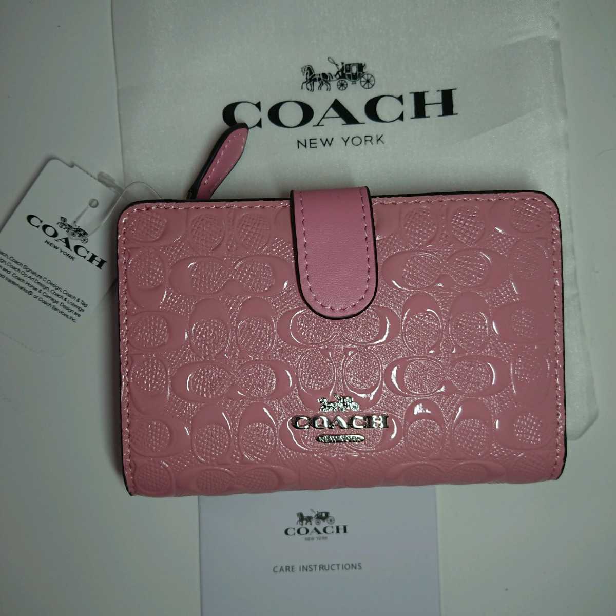 最新最全の 未使用 COACH 新品 コーチ ウォレット ピンク財布 