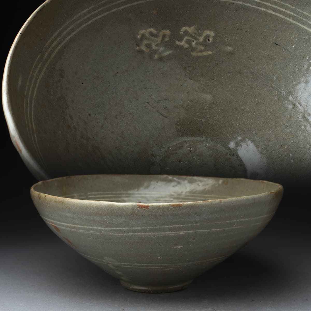 大感謝セール】 高麗青磁象嵌花文大鉢 工芸品 - lampmm.org
