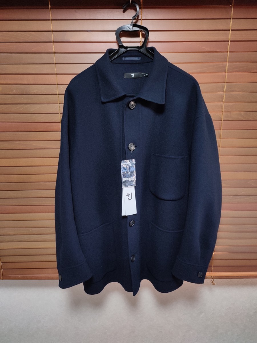 UNIQLO JIL SANDER ウールブレンドオーバーサイズシャツジャケット-