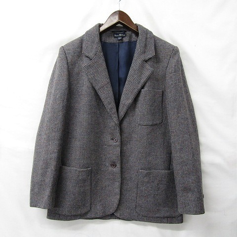 Vintage size 12 XL~ Hunters Run tweed tailored jacket blaser gray series wool lady's old clothes Vintage 1MA0322