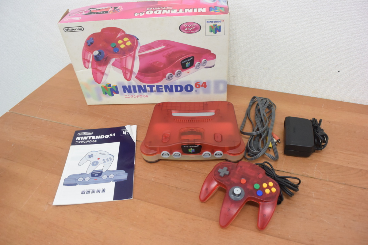 現状品 Nintendo ニンテンドー NINTENDO64 本体セット クリアレッド