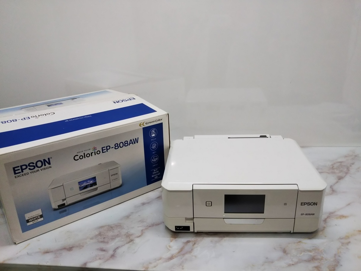 △ジャンク品 プリンター 複合機 EPSON EP-808AW 2015年製 ホワイト