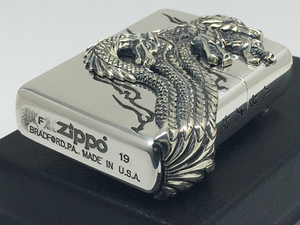 送料無料 ZIPPO[ジッポー]3面加工 ZP 八岐大蛇(やまたのおろち) 銀イブシ
