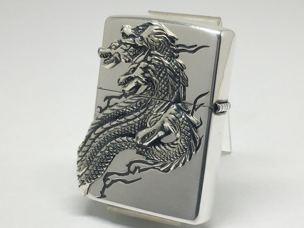 zippo☆八岐大蛇☆3面メタル☆アンティークシルバー☆ジッポ ライター