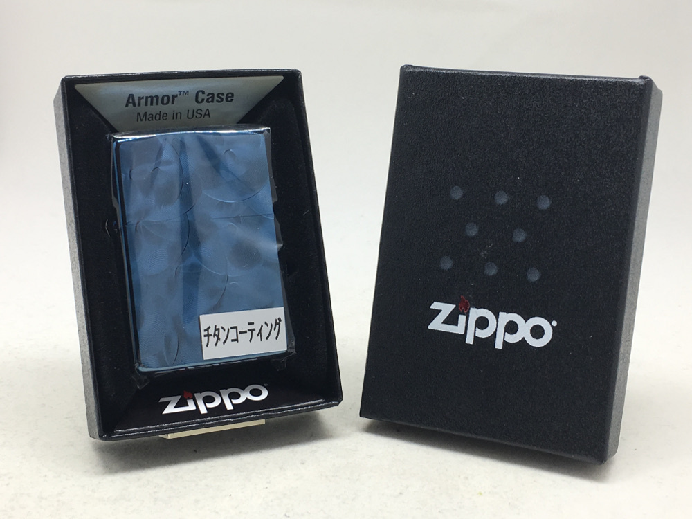 送料無料 ZIPPO[ジッポー]両面加工 ARMOR TITAN BLUE / アーマー チタンブルー 62TIBL-ROL_画像4