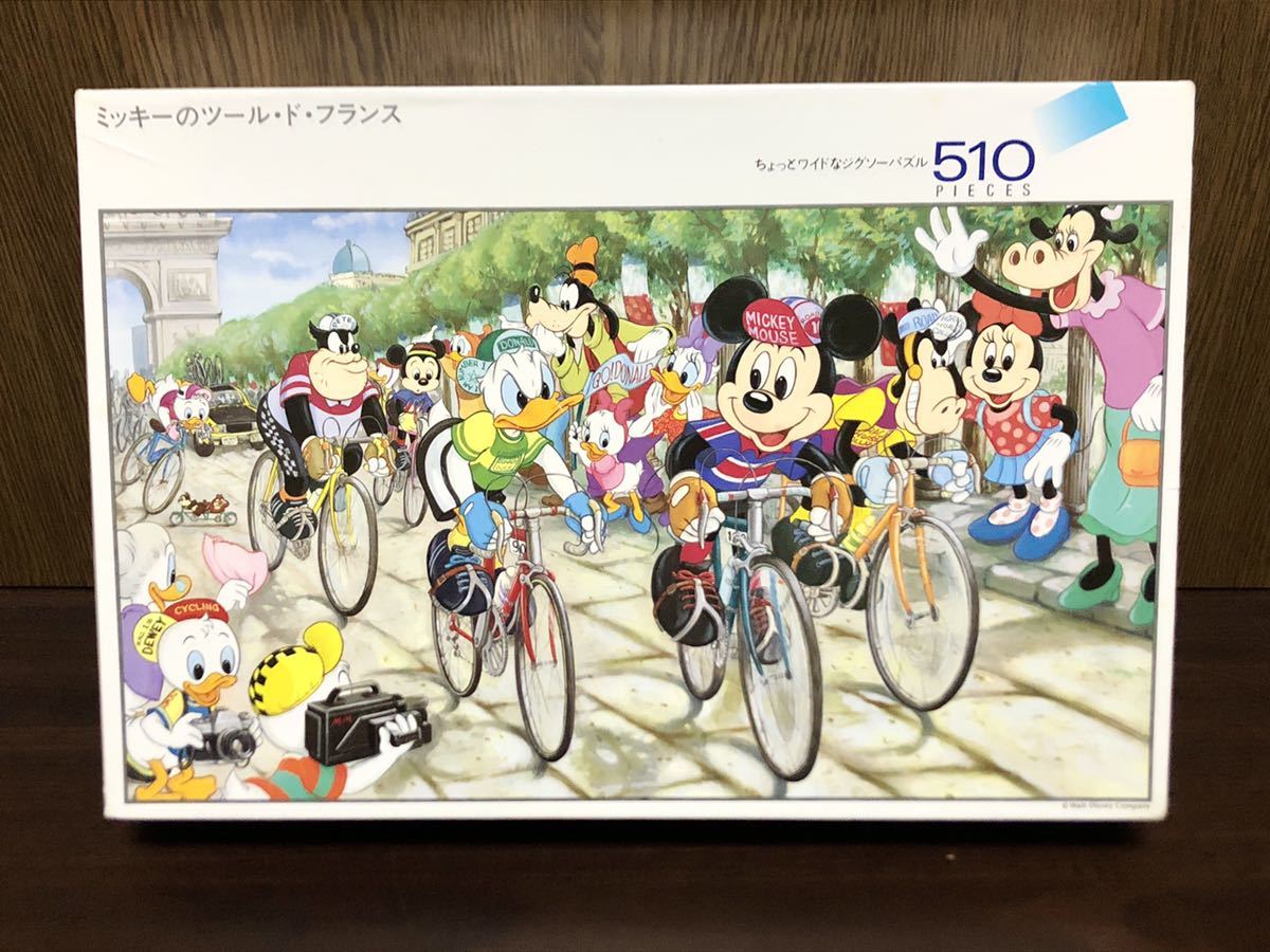 内袋未開封 Walt Disney Company Mickey ディズニー ミッキー ツール ド フランス ジグソー パズル JIGSAW PUZZLE 510 ピース テンヨー_画像1