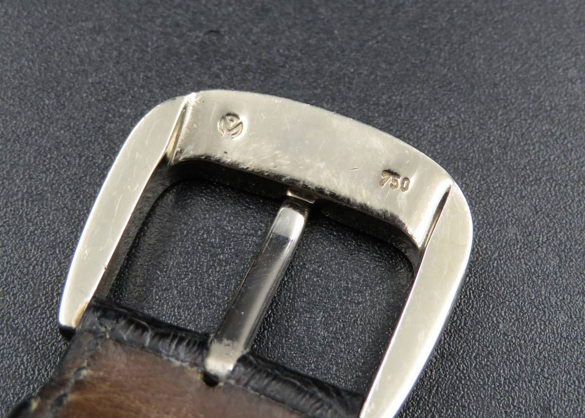 1円 FRANCK MULLER フランクミュラー 純正革ブレス 純正18KWG尾錠 総